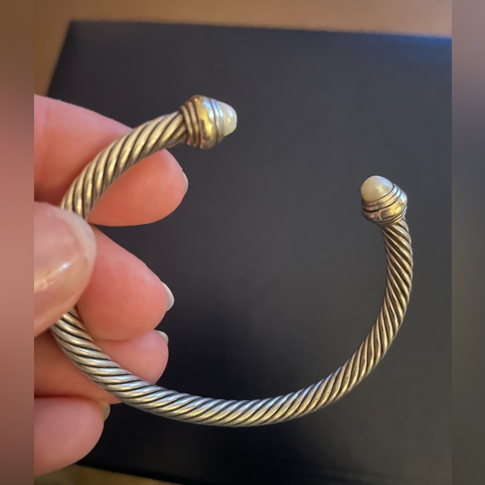 David Yurman Classic Cable Bracelet - 18k gold & pearls, great condition